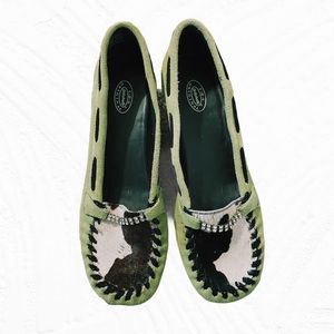 Sage green kitten heels